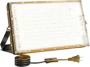 150W LED Flood Light Outdoor 240V, 15000lm 3000K Warm White Plug in Flood Light, Outdoor Indoor Floodlight Fixture Landscape Security Floodlights Spotlight for Yard, Garden, Garage, Rooftop