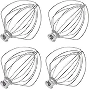 4X KN256WW Eggbeater Accessories for 5-6QT Bowl-Lift Vertical Mixer Accessories Egg Cream Mixer Cake Mayonnaise Mixer
