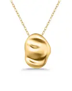Aqua 18K Gold-Plated Sterling Silver Sculptured Oval Pendant Necklace, 16-18 - Exclusive