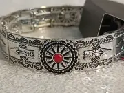 Paparazzi Jewelry Southern Borders Red Silver Stretch Bracelet