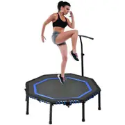 48 Inch Mini Trampoline Fitness Trainer Rebounder Handrail Cardio Home Exercise