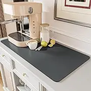 [Pietuley] 90 x 56 cm Large Non-Slip Underlay Coffee Machine Pad for SodaStream Bottle Holder Water Carbonator Drip Mat Tableware Fully Automatic Coffee Machine Non-Slip Mat Kitchen Bar Mat Coffee Mat
