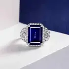 Women's Wedding Ring 14K White Gold Plated 2Ct Emerald Cut Lab-Created Sapphire