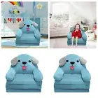 Plush Foldable Children's Sofa Back Armchair 2 In 1 Foldable Children's Sofa