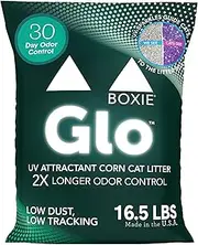 Boxie Glo Plant-Based Corn Clumping Cat Litter, 16.5lb, Multi Cat, Superior Odor Control, Low Tracking, Dust Free