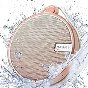 INSMY Portable IPX7 Waterproof Bluetooth Speaker, Wireless Outdoor Speaker Shower Speaker, with HD Sound, Support TF Card, Suction Cup, 12H Playtime, for Kayaking, Boating, Hiking (Cashmere Pink)