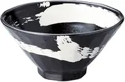 Goku Brush Black Octagonal 6.3 Bowl | Chinese Bowl (7.8 x 3.9 inches (19.7 x 10 cm)