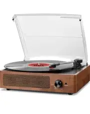 Record Players Vintage Turntable for Vinyl Records with Speakers Belt-Driven ...