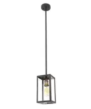 Southampton 1 Light Small Exterior Pendant in Antique Black with Bronze Accents