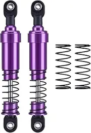 2Pcs 1:10 RC Car Shock Absorber Spare Parts, Replace, Upgrades, Metal Spring RC Shock Absorber for RC Trucks Hobby, purple