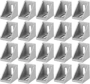 [LIZEALUCKY] 20Pcs Aluminum Corner Bracket 2 Holes Right Angle Joint Brace Extrusion Aluminum Alloy L Type Shape for 3030 Aluminum