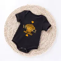 在飛比找蝦皮購物優惠-凡賽斯 Versace 寶寶連體衣夏季薄款睡衣男童連衣短袖新