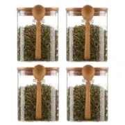 4PCS Candy Jars with Lids Clear Spice Jars, Small Food Storage Containers D9L3