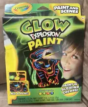 GLOW EXPLOSION PAINT SET 4-COLORS GLOW IN THE DARK/5-SCENES CRAYOLA FUN!!