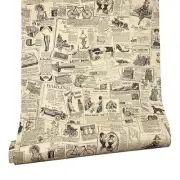 Yifely Vintage Newspaper Decorative Contact Paper Vinyl Self Adhesive Shelf
