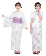 (Lavender sorbet) Girls' Yukata Set One Piece 2way Size:10 ACT Made in Japan
