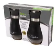 Ideal Kitchen Salt & Pepper Shaker Stainless Steel Black