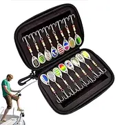 Fishing Lures Spinnerbait - with EVA Carry Bag Fishing Gear Set | Sequins Freshwater & Saltwater 16-Pack Tackle Boxes Rigs for Bass Walleye Trout