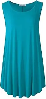 [LARACE] Women's Solid Sleeveless Tunic for Leggings Swing Flare Tank Tops