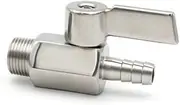 1pcs Ball Valve 304 Stainless Steel Sanitary Connection Pipe Valve, 8/10/12mm Hose Barb 1/8 1/4 1/2 3/8" BSP Male Female Threaded 2 Way Balls Valves Parts (Color : 1/2", Size : Male 12mm)