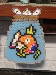 Magikarp kandi perler pokemon go rave EDC PLUR hama wall art bead 5" X 5"