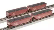 Broadway Limited 8100 HO Scale AAR 70-ton Triple 3-Bay Hopper ATSF GA-73, 4-Pack
