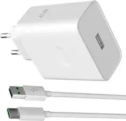 45W USB Charger and 6A USB to Type-C Cable 1m for Oppo A60 A3 Pro 5G Reno12F Find X3 Pro Neo Lite Reno4 F Z, Quick Charging Adapter for OnePlus 8T Ace 3 Pad 9 10 11 12 Realme 12x GT Q5