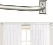TANGWIN Brushed Nickel Wrap Around Curtain Rods,Blackout Curtain Rods for windows 66 to 120 (5.5-10Ft),1 Inch Adjustable Curtain Rod,Room Darkening Drapery Rods,Window Curtain Rod 66-120",Satin Nickel