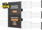 Drawer Dividers 3 Pack, 2.36" High, 14.76-22.6" Adjustable Drawer Divider for Cl