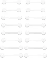 [Lcolyoli] Plastic Nipple Piercing Jewelry Clear Nipple Rings for Surgery MRI 14G Plastic Tongue Rings Retainer Bar Length 14mm 16mm 19mm