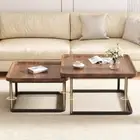 2Pack Smooth & Glossy Coffee Table Nesting Side End Table Living Room Furniture