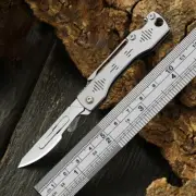 Scalpel Folding Knife Utility Knife Paper Cutter Tool EDC Keychain Bonus 10Blade