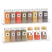 Acrylic Spice Rack Wall Mount, Hanging Spice Shelf Racks for Seasonings, Kitc...