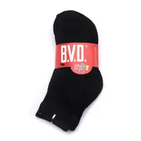 在飛比找Yahoo奇摩購物中心優惠-BVD 毛巾厚底襪 3入組 黑 童