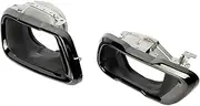 1 Pair Dual/Quad Type Chrome Black Exhaust TailPipe Muffler Tips End Tip Trim Compatible For BMW X5 G05 2019-2024(Dual Type)