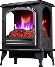 Electrical Fireplaace Heating Stove Free-Standing Electric Fireplace 2 Heating Levels 1000-2000W Space Heater for Bedroom Living Room Touch Outdoor Patio Heating,Practical