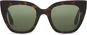 [TOMS] Sydney 10014015 Womens Matte Blonde Tortoise Frame Glass Bottle Green Lens Cat-Eye Sunglasses