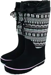 Shinsei Foot Work SS-0192 Rain Boots, Urethane Upholstery, Warm Feet, Black