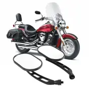 Pair Motorcycle Rear View Side Mirrors Oval For Kawasaki Vulcan S 650 900 1500