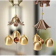 Antique Wind Chime Copper Yard Garden Outdoor Living Decoration Metal Wind Chimes Outdoor Chinese Oriental Lucky Metal Wind Bell
