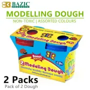 2x Pack of 2 Bazic Modelling Dough w/ Mold Cap Mould Kids Play Doh Craft Clay
