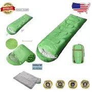 Super Comfortable Green 20℉ Sleeping Bag - Windproof, Compact & Family-Friendly
