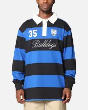 [BLEACHER ATHLETIC] Bleacher Athletic Canterbury-bankstown Bulldogs Nrl Stripe Rugby Polo Shirt Official Team Colour - Size M M OTC