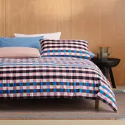 Sheridan Outlet Flannelette Ottilie Check Quilt Cover Set Cotton