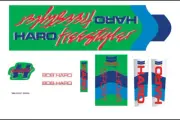 Haro 1986 Sport decal set red and blue on green