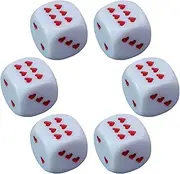 Dice Set, Acrylic Playing Dice, 0.98 Inch Heart Dot Cubes, 6 Pieces Rounded Corner Toys for Travel Classroom Activities Holiday Celebration Game Night and Event Entertainment Fun