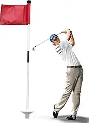 Golf Flag Pole - Golf Flags for Putting Green | Detachable Green Flag Pole with Cup for Golf Holes, Fiberglass Golf Flag Pole for Lawn, Golf Course