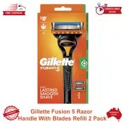 Gillette Fusion 5 Razor Handle With Blades Refill 2 Pack BRAND NEW IN BOX