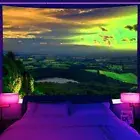 Large Wall Art Blacklight Poster UV Reactive Tapestry Wall Hanging Sunset Farm