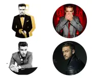 "JUSTIN TIMBERLAKE" Button Pin Badges x 4 (58mm)